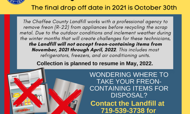 Chaffee County Landfill Suspends Collection of Freon-Containing Items until May, 2022