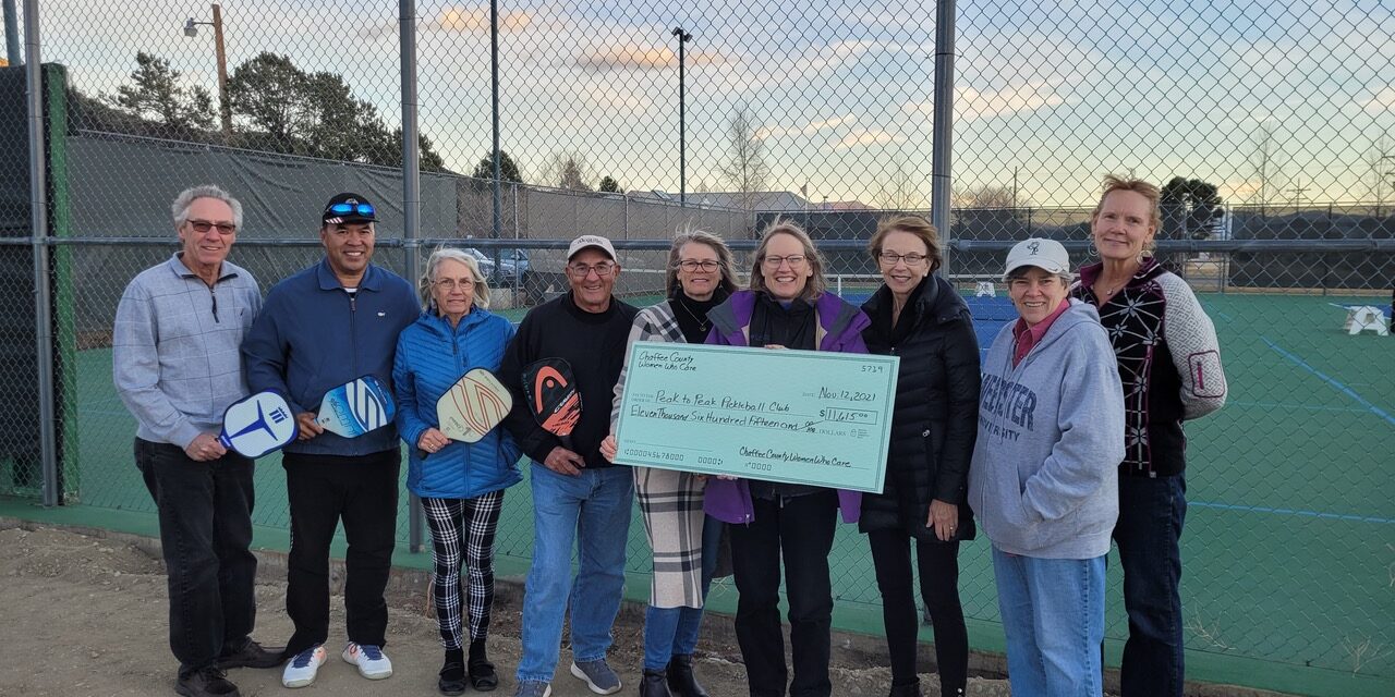 Chaffee County Women Who Care selected Peak to Peak Pickleball Club to receive this quarter’s donation