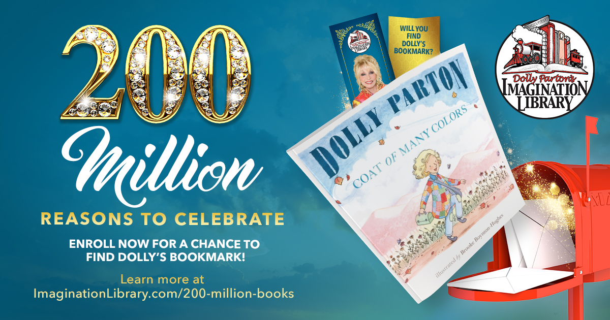Dolly Parton Imagination Library Enrollment Drive Open Now Through July 31, Includes Prize Drawing